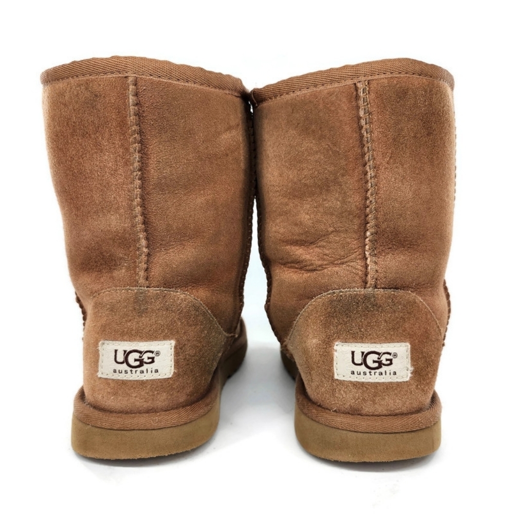 UGG Australia Classic Short Chestnut Tan Sheepskin Shearling Lined Pull-On Boots - Picture 9 of 13